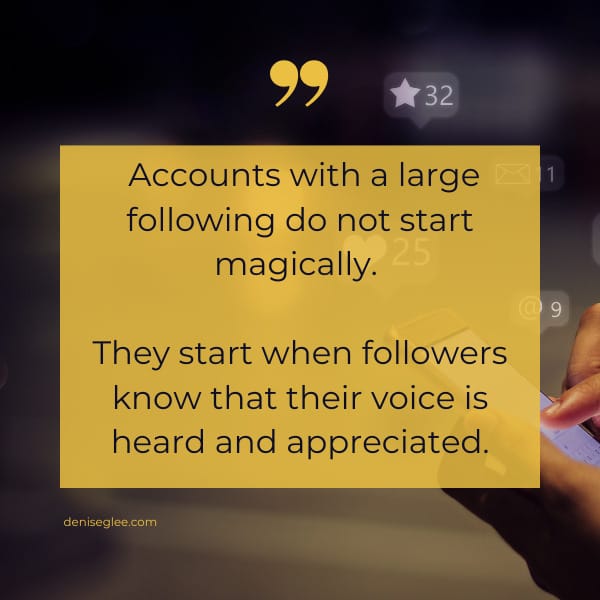 A quote about accounts with a large following.