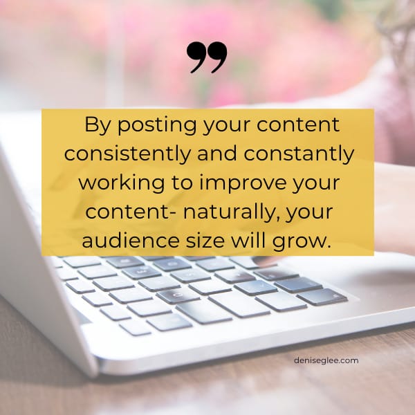A quote about content writing and audience size.