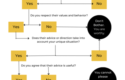 A flowchart of how to respond appropriately to criticism.