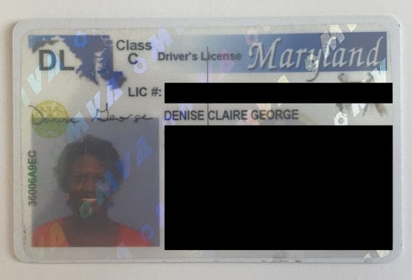 Driver License of Life Coach and Business Coach Denise G Lee