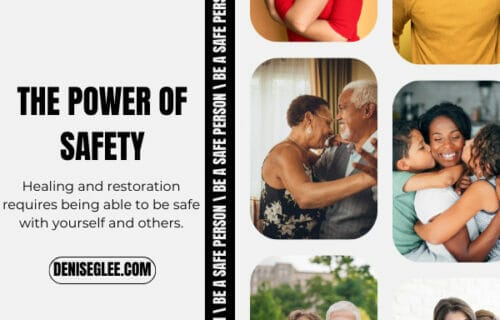 A collage of people with text that reads " the power of safety."