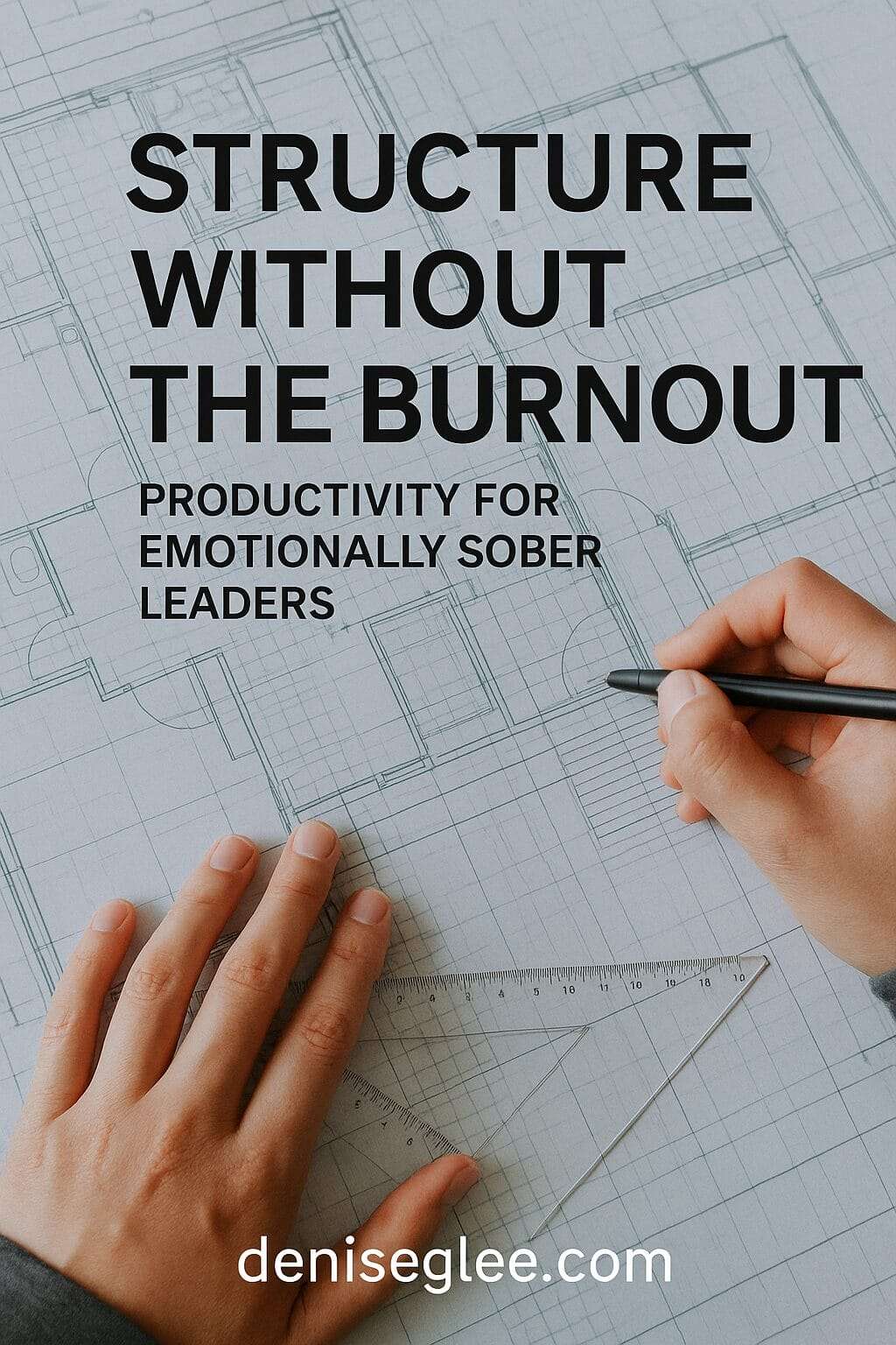 Hands sketching a precise architectural blueprint, symbolizing clarity, planning, and sustainable structure for emotionally sober leaders.