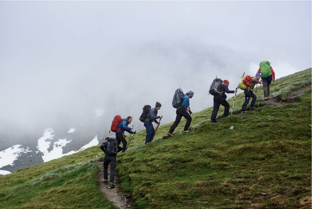 group of mountain climbers