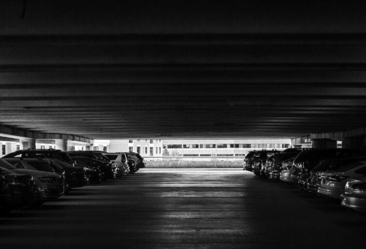 dark parking lot