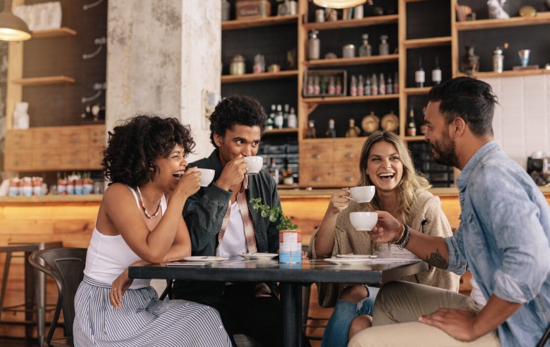 group of friends talking