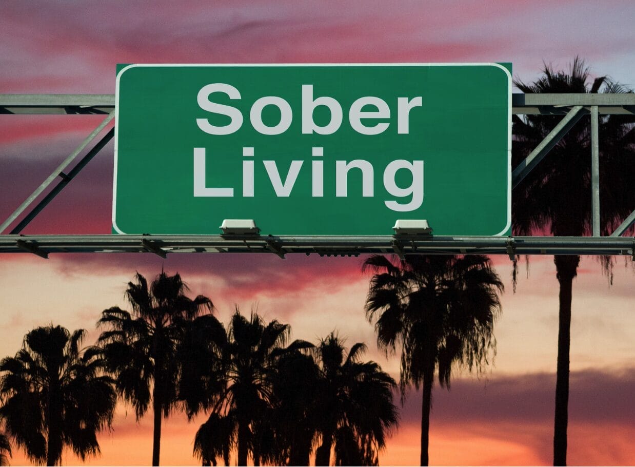 sign that says sober living