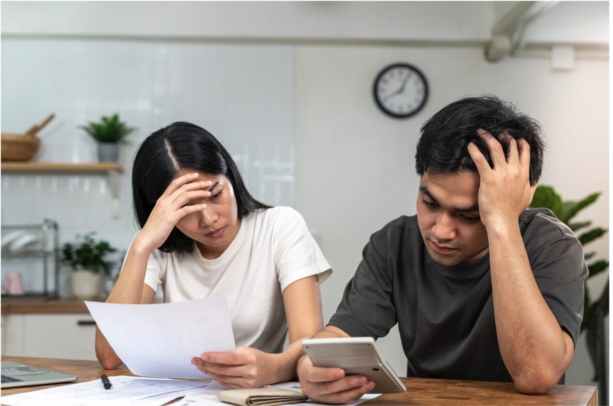 couple looking over finances