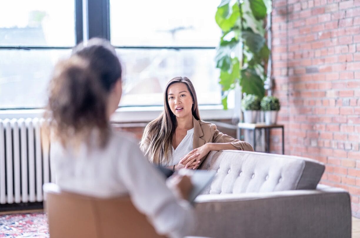 therapy session with two women