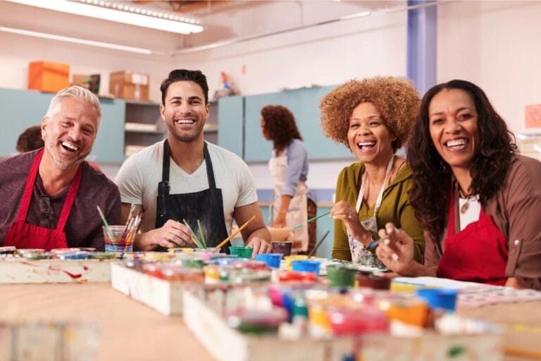 people in a painting class