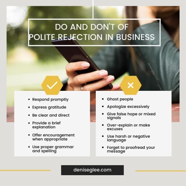 dos and dont of polite rejection in business