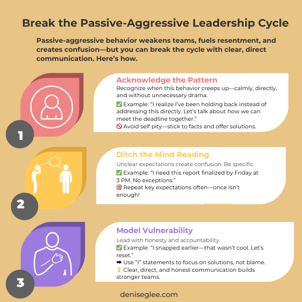 3 steps to break the passive aggressive leadership cycle