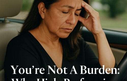 She’s in the driver’s seat, parked, leaning back with eyes closed. Hands loosely on the wheel or her temple. The car is a symbol — it’s the one place Big Momma hides to breathe.